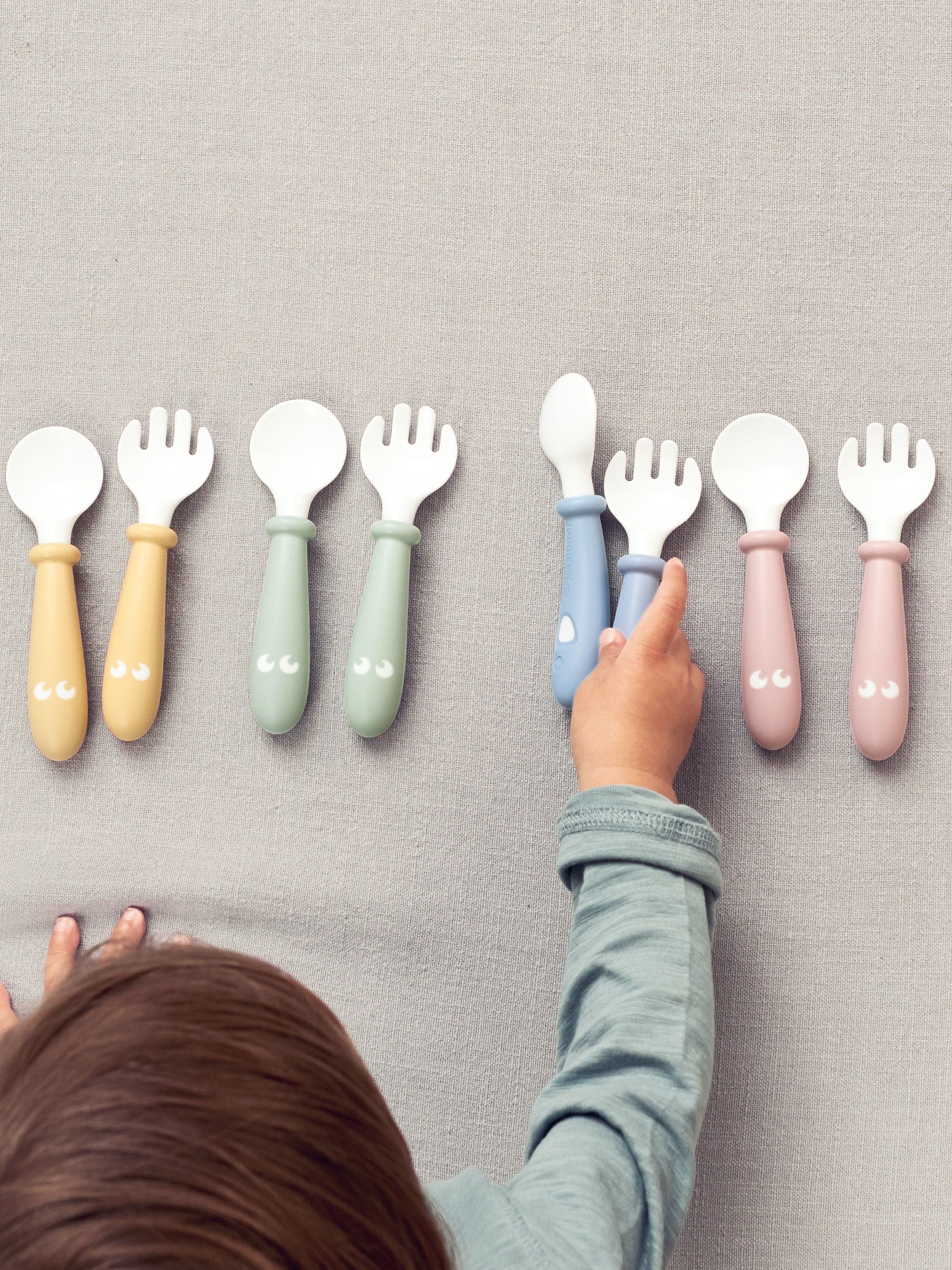Baby Bjorn Baby Spoon & Fork (4pc) (2 Colours) - Made in Sweden - Pupsik Singapore