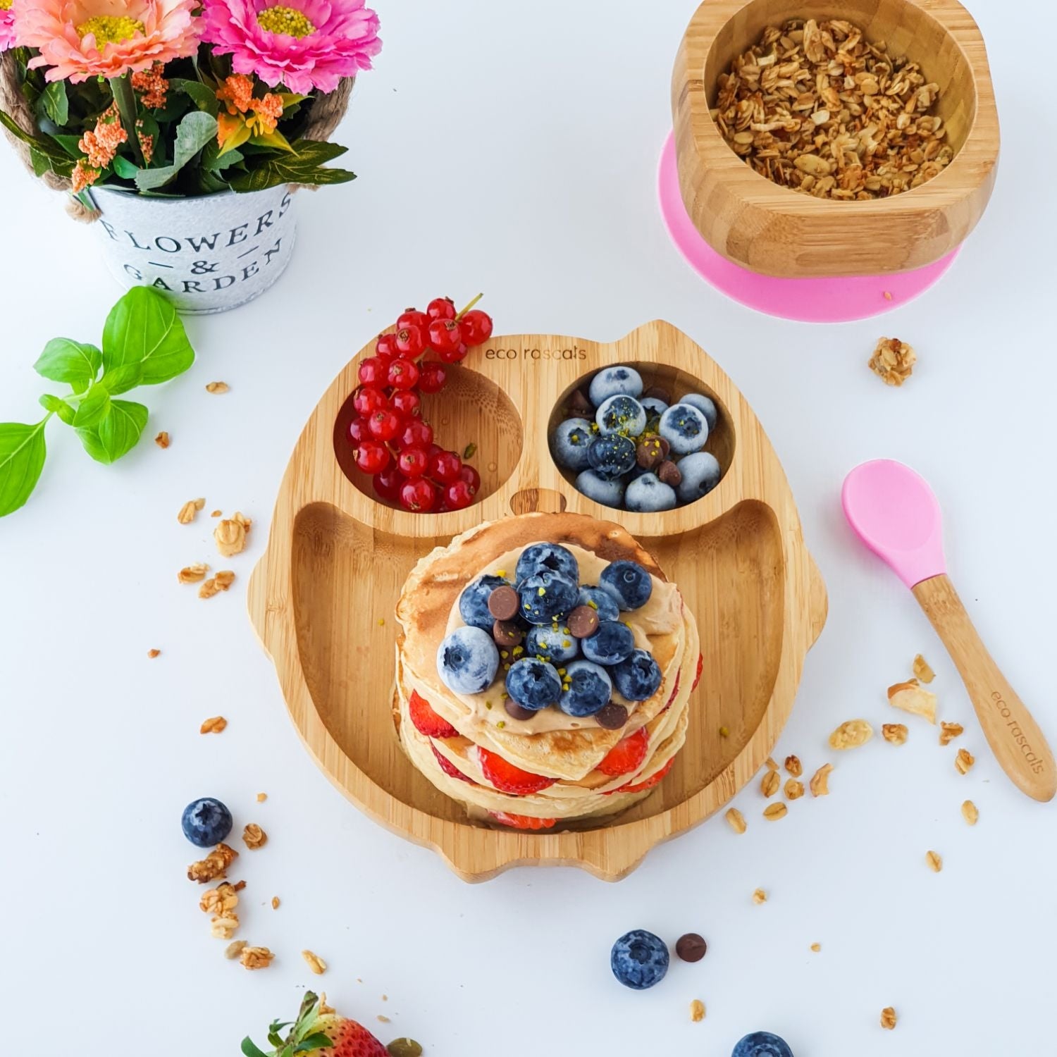 Eco Rascals Owl Bamboo Suction Plate (3 Colours) - Pupsik Singapore