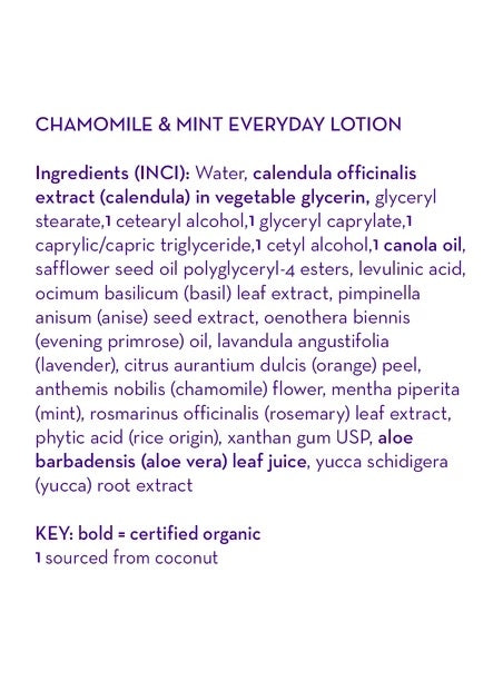 California Baby Everyday Lotion - Chamomile & Mint (8.5oz) - exp 02/27