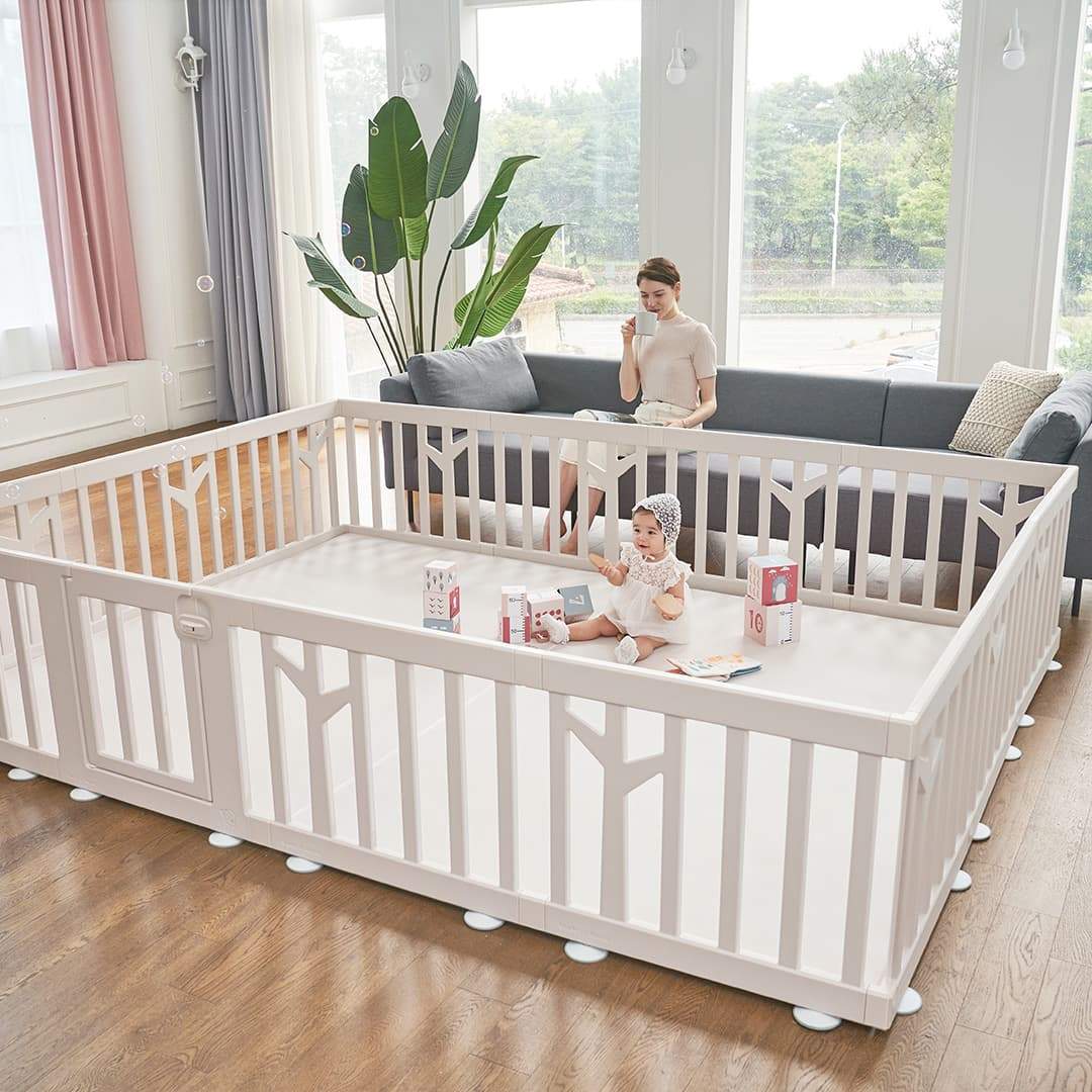 IFAM Birch Baby Play Yard w/ Door Set, 12pcs (207 x 147cm) - Beige
