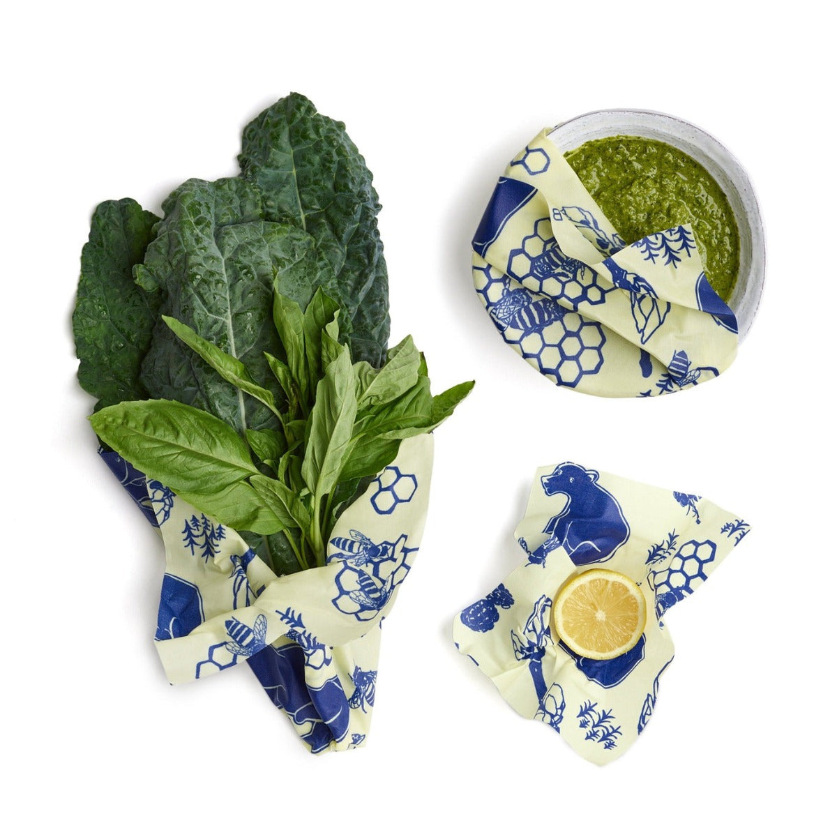 Bee's Wrap Reusable Vegan Food Wrap, Assorted 3pk - Bees + Bears