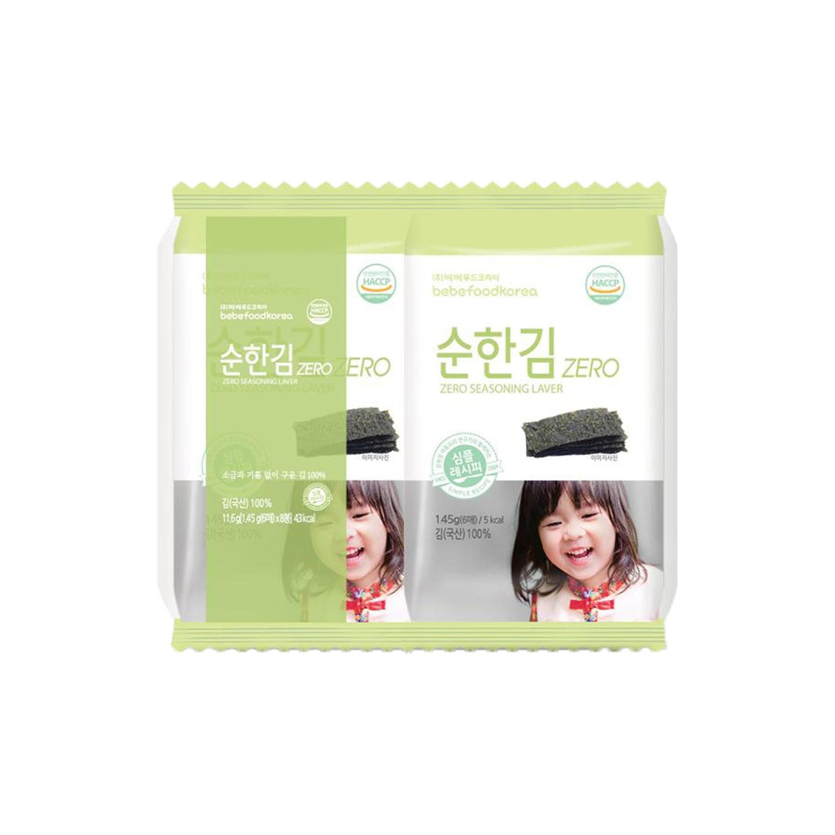 Bebefood Zero Seasoning Laver Seaweed, 8 Packs (Exp 01/26)