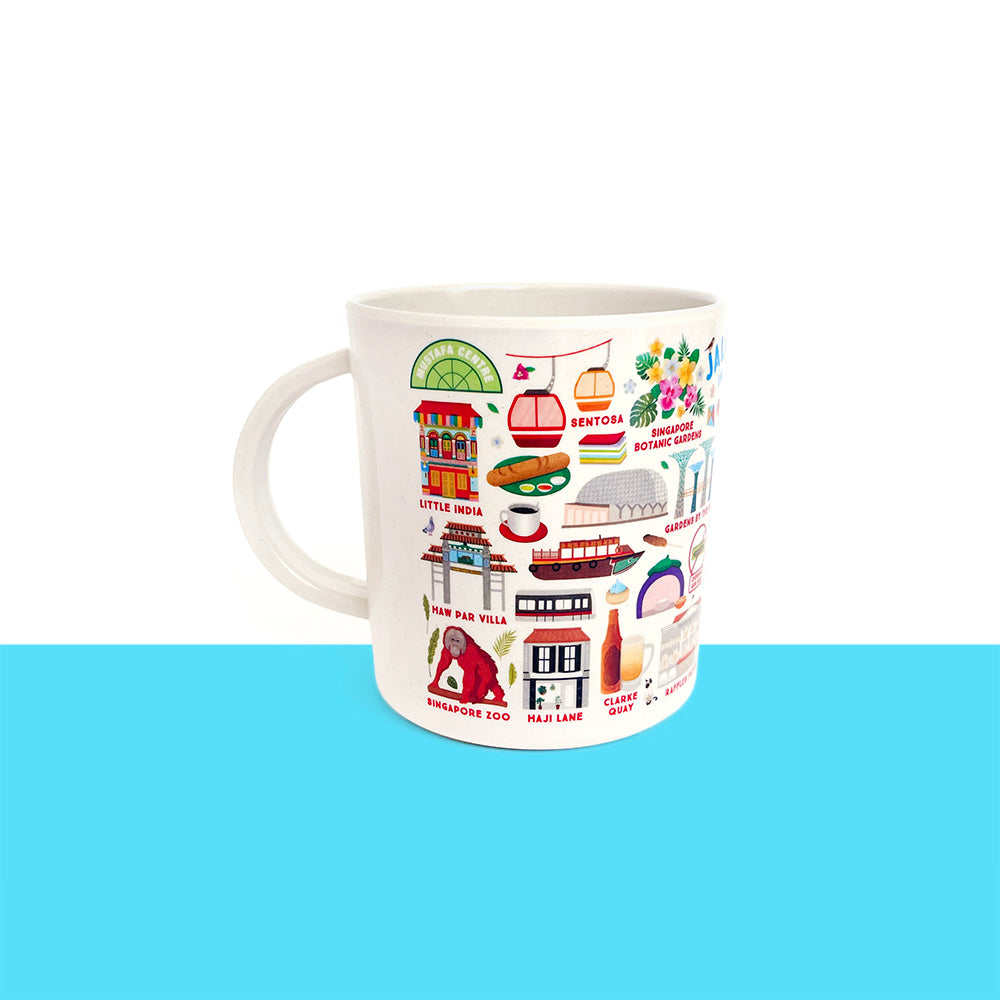 The Little Drom Store Bamboo Fibre Mug (4 Designs) - Pupsik Singapore