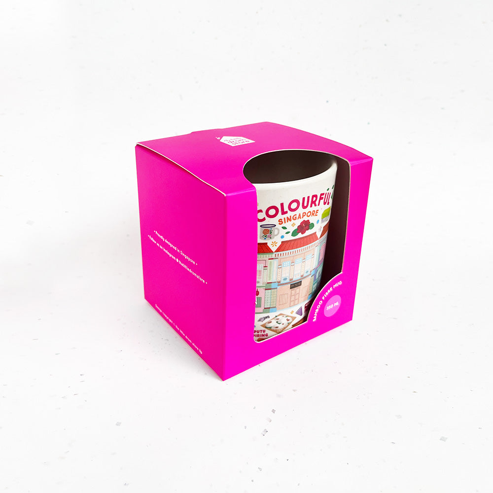 The Little Drom Store Bamboo Fibre Mug (4 Designs) - Pupsik Singapore