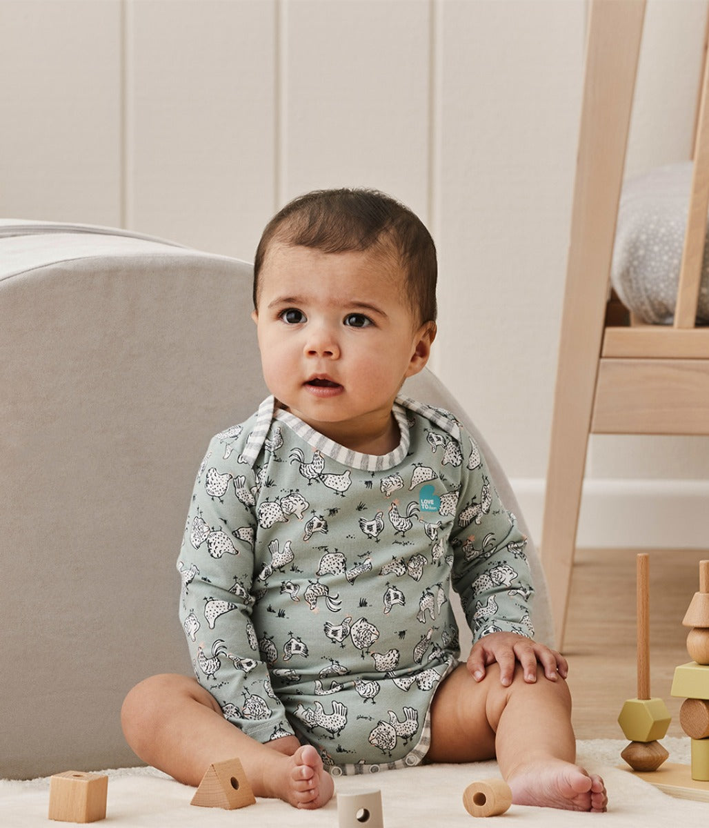 Love to Dream Long Sleeve Bodysuit - Chicken Run Olive (5 Sizes)