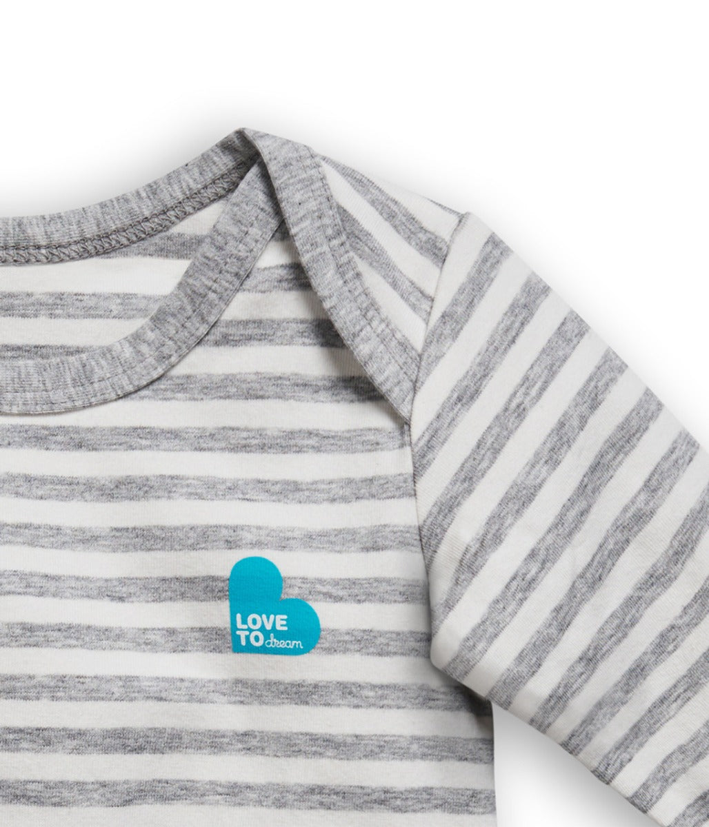 Love to Dream Long Sleeve Bodysuit - Stripe Grey (5 Sizes)