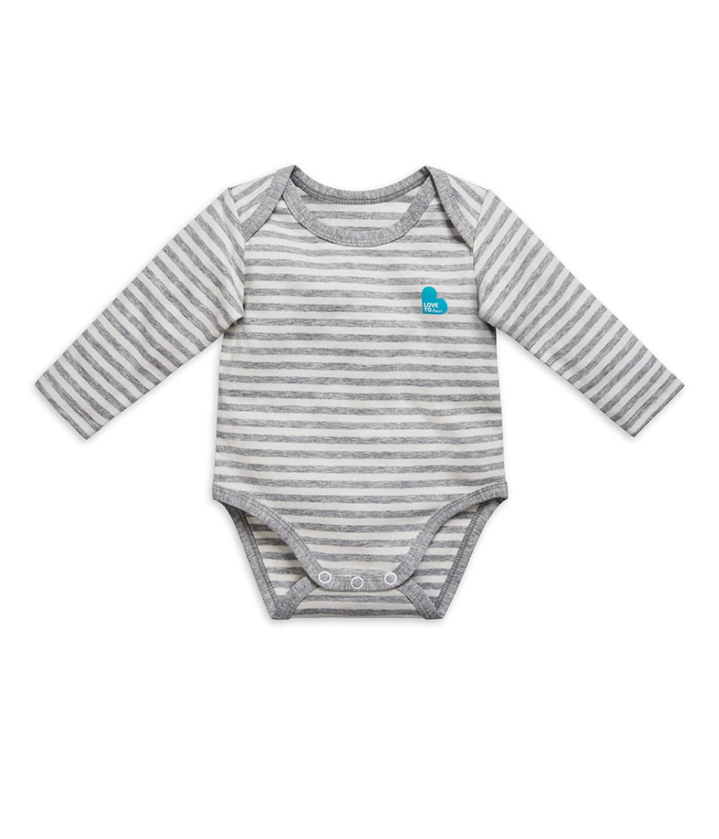 Love to Dream Long Sleeve Bodysuit - Stripe Grey (5 Sizes)