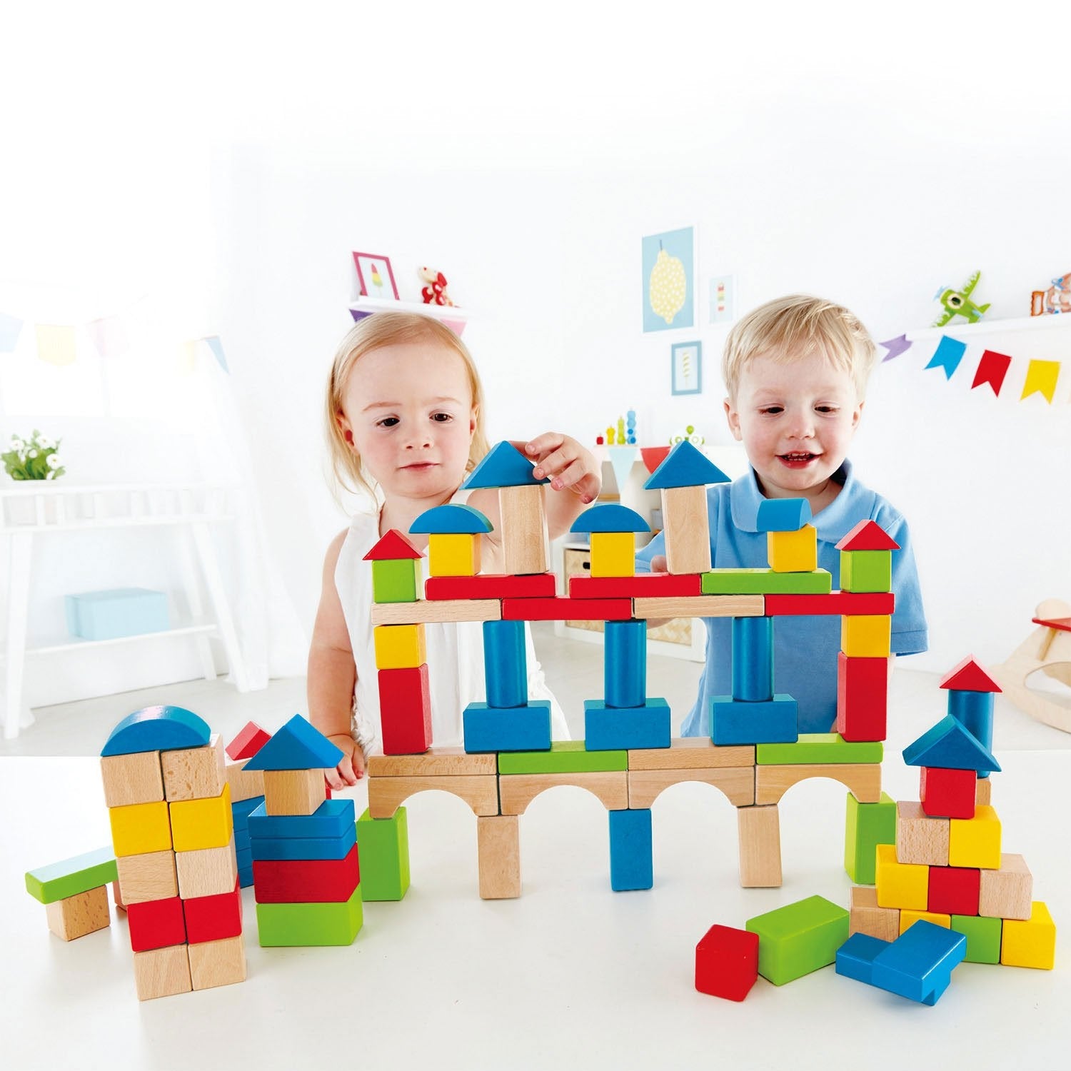 Hape Build Up and Away Beech Blocks (100pc)