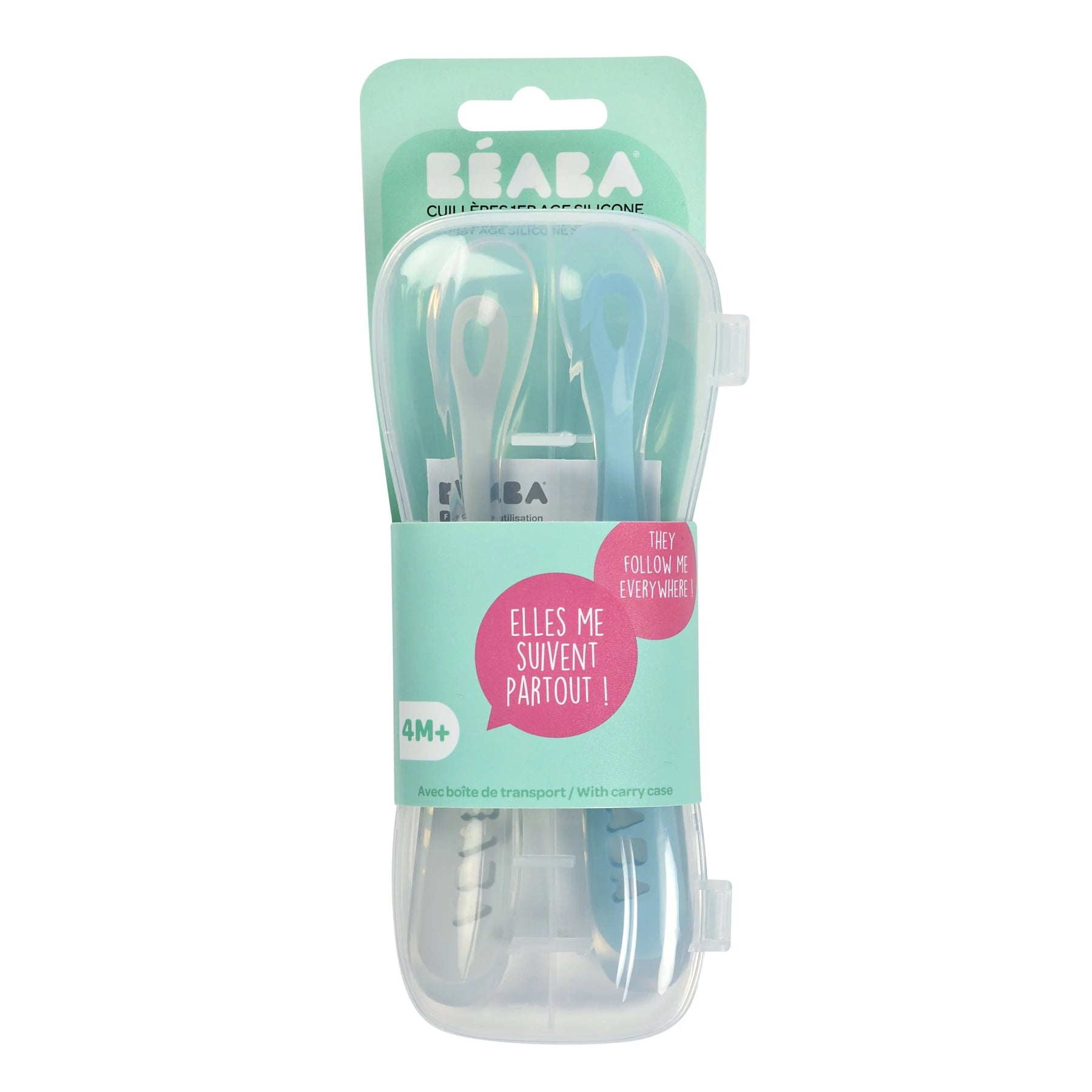 Beaba 1st Age Silicone Spoons, 2pk (3 colours) - Pupsik Singapore