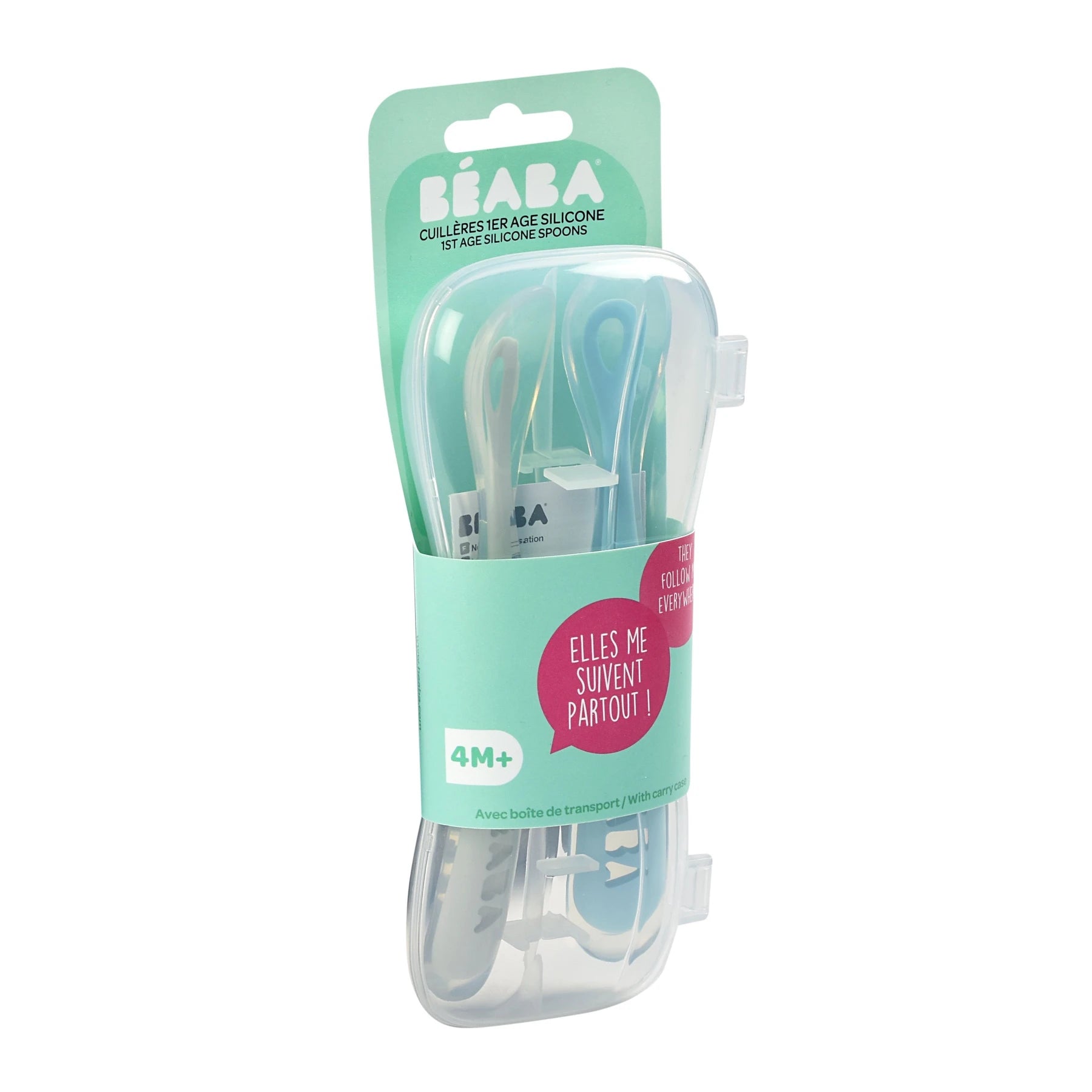 Beaba 1st Age Silicone Spoons, 2pk (3 colours) - Pupsik Singapore