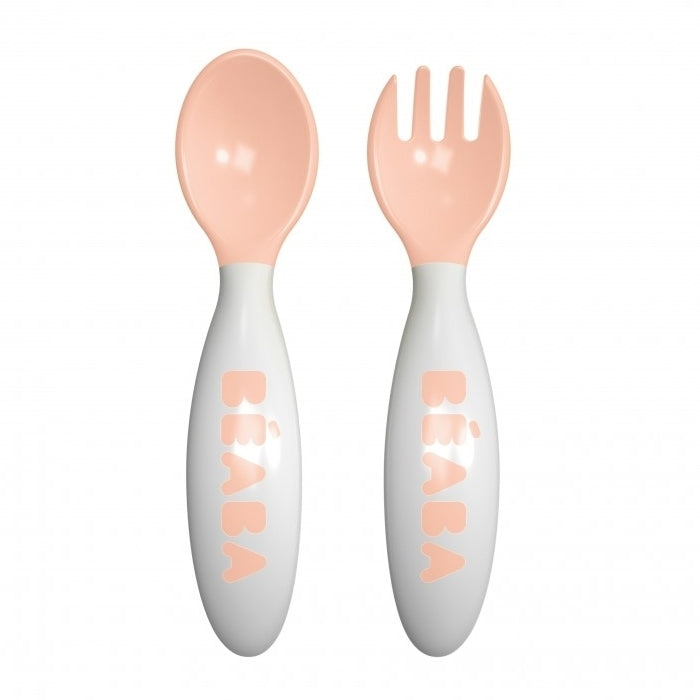 Beaba Second Stage Ergonomic Cutlery Set (3 Colours) - Pupsik Singapore
