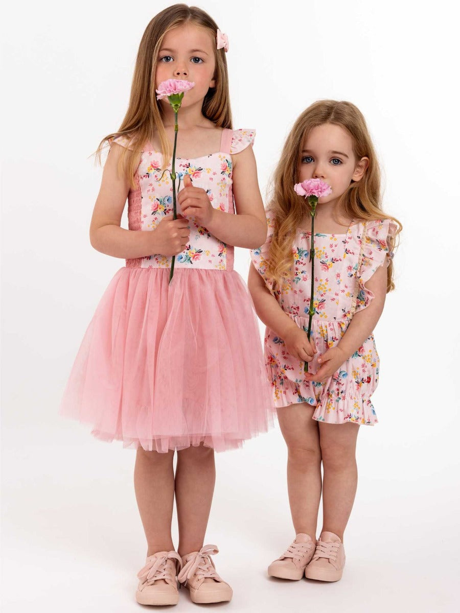 Oobi Vintage Pink Floral Belle Tutu Dress (4 Sizes)