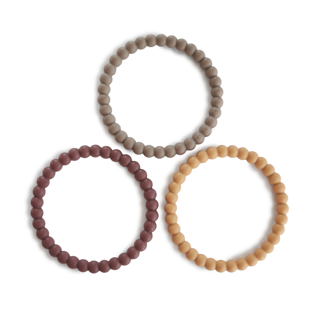 Mushie Pearl Teether Bracelet, 3pk (6 Colors) - Pupsik Singapore