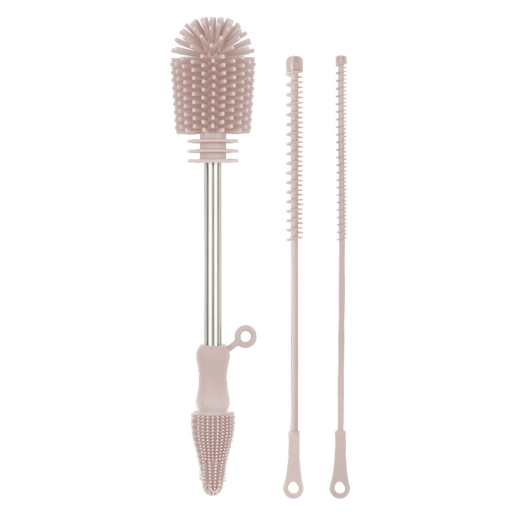 Haakaa Cleaning Brush Kit (Double-Ended Silicone Bottle Brush + Tube Brushes) - 2 Colors