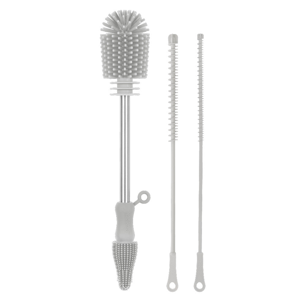 Haakaa Cleaning Brush Kit (Double-Ended Silicone Bottle Brush + Tube Brushes) - 2 Colors