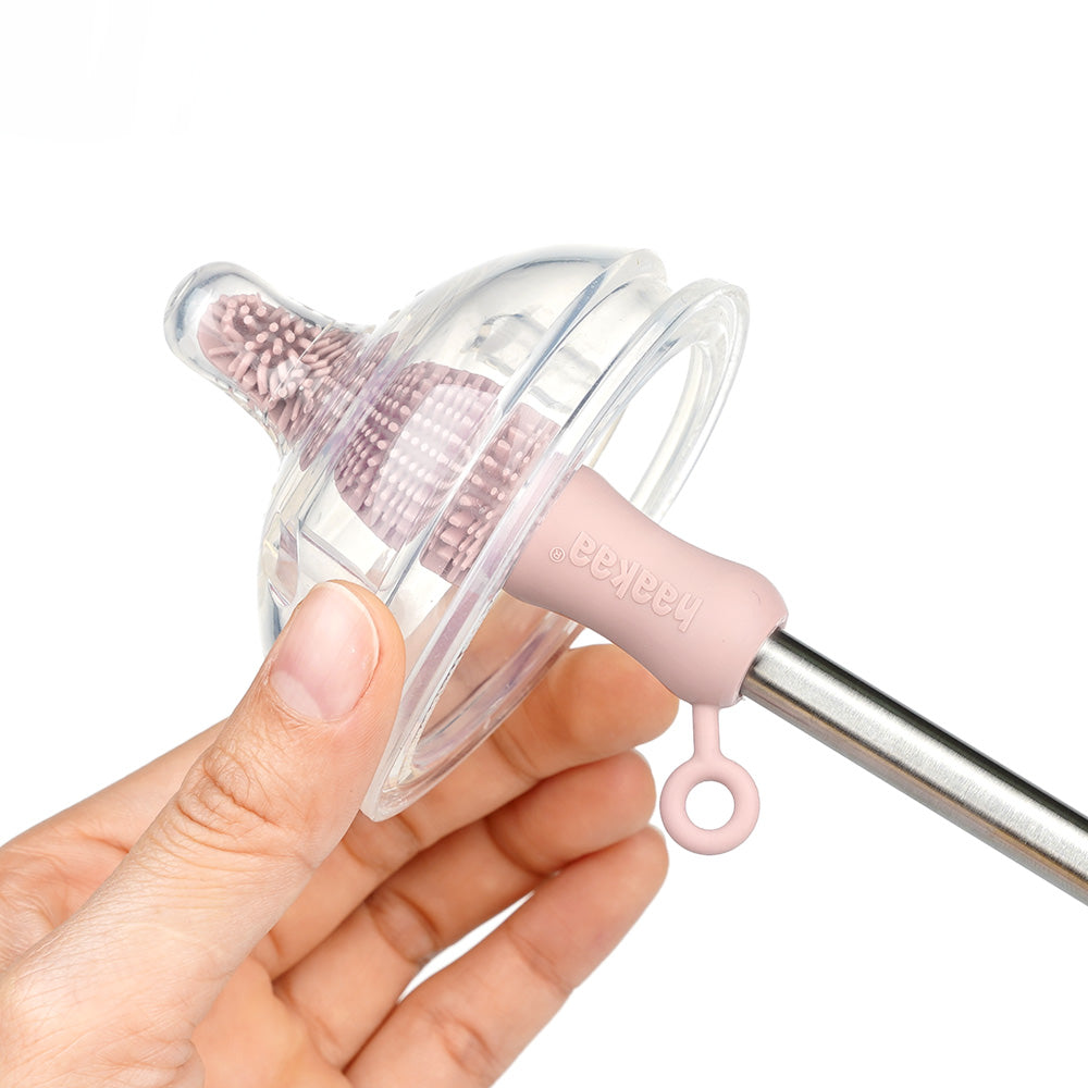 Haakaa Double-Ended Silicone Bottle Brush (2 Colors) - Pupsik Singapore