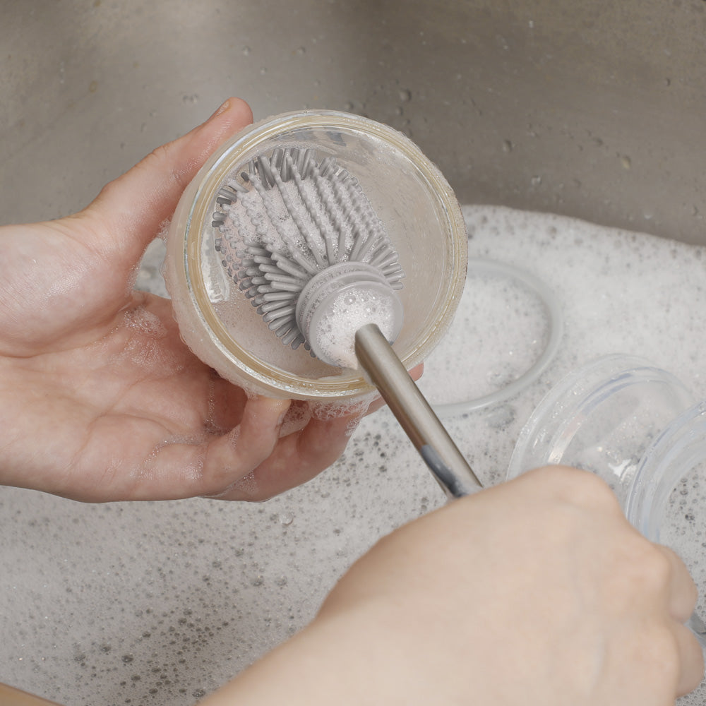 Haakaa Cleaning Brush Kit (Double-Ended Silicone Bottle Brush + Tube Brushes) - 2 Colors - Pupsik Singapore