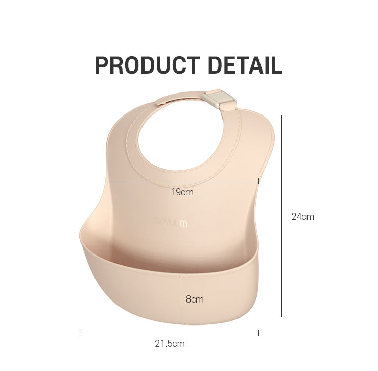 Moyuum Premium One Touch Buckle Silicone Baby Bib (6 Colors) - Pupsik Singapore