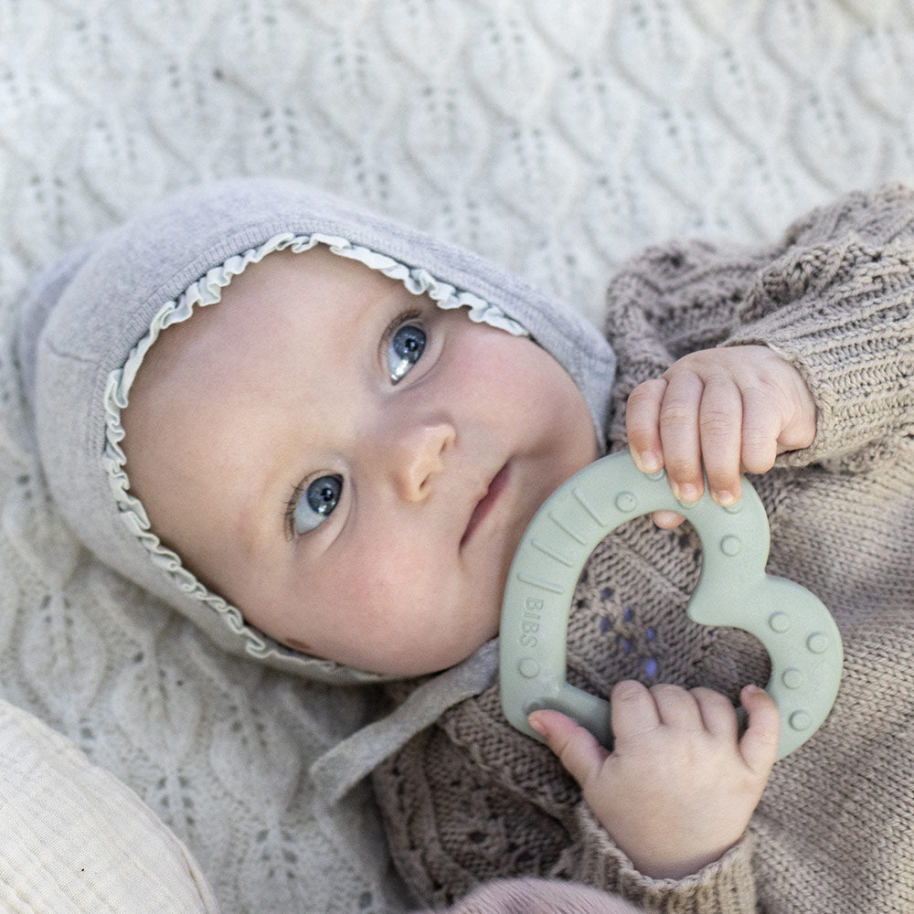 Bibs Baby Bitie Heart Teether (2 Colors) - Made in Denmark/EU