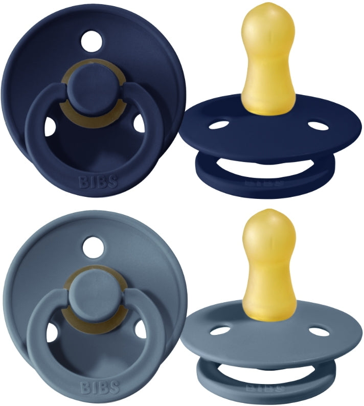 Bibs Round Colour Pacifier (2pk) - Deep Space/Petrol (2 Sizes) - Made in Denmark/EU