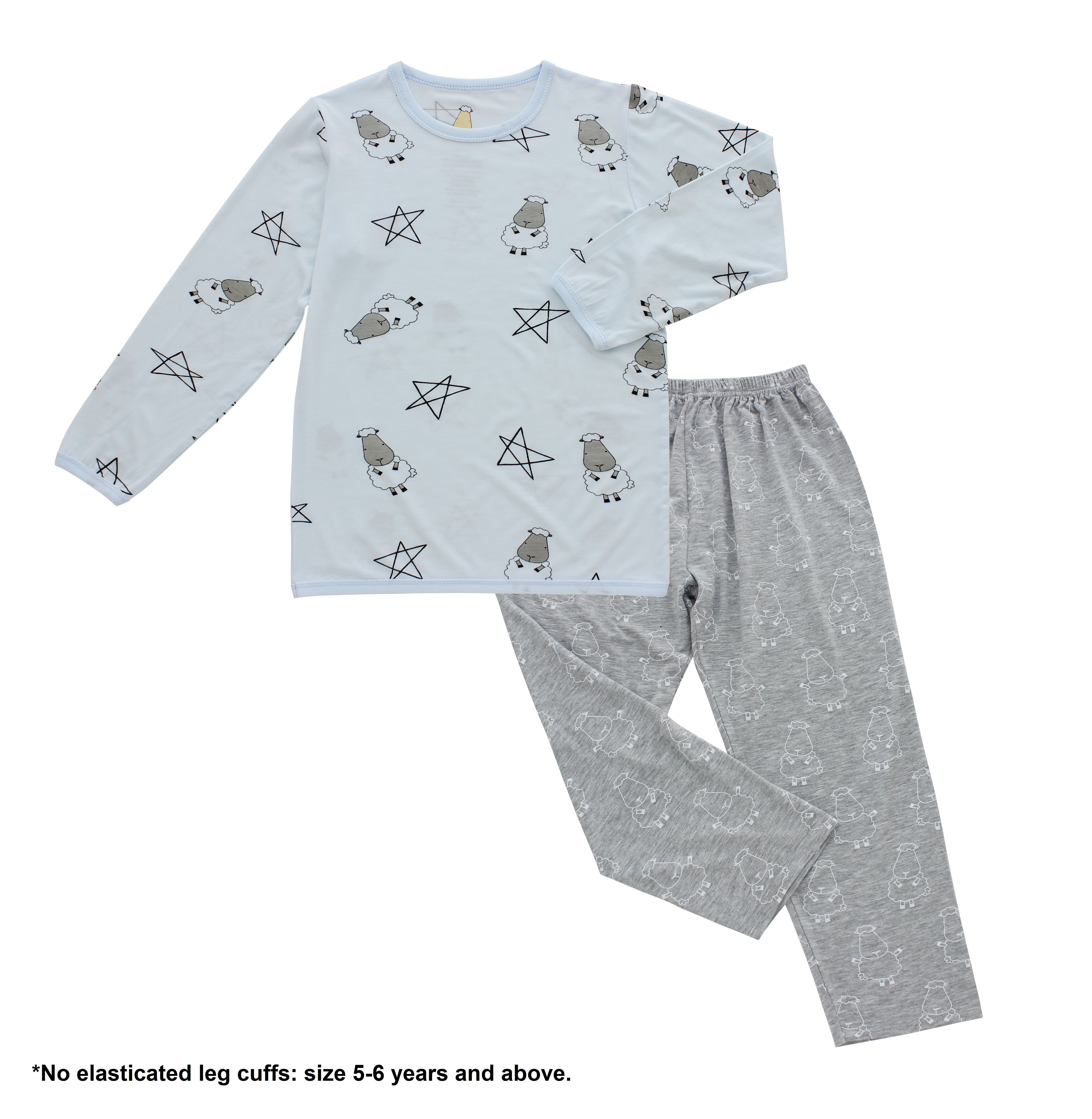 Baa Baa Sheepz Baby Long Sleeve Pyjama Set - Big Star & Sheepz Blue/Big Sheep Grey (3 Sizes)