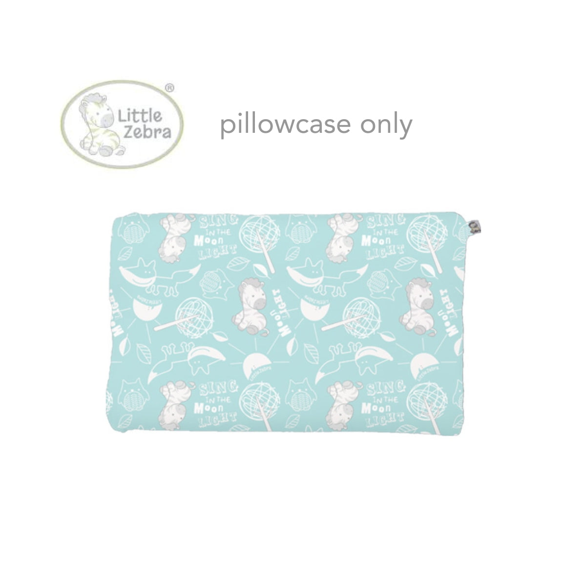 Little Zebra Soft Bamboo Pillow Case for Big Contour Pillow - Little Zebra & Fox