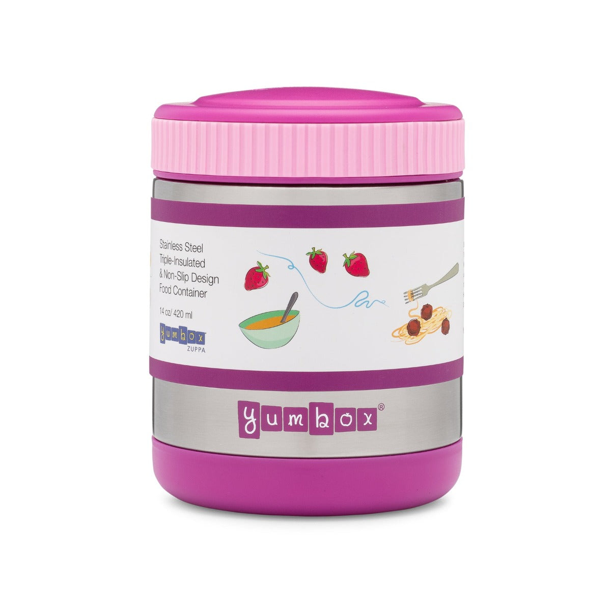 Yumbox Zuppa Thermal Food Jar w/ Spoon & Band, 415ml (4 Colors)