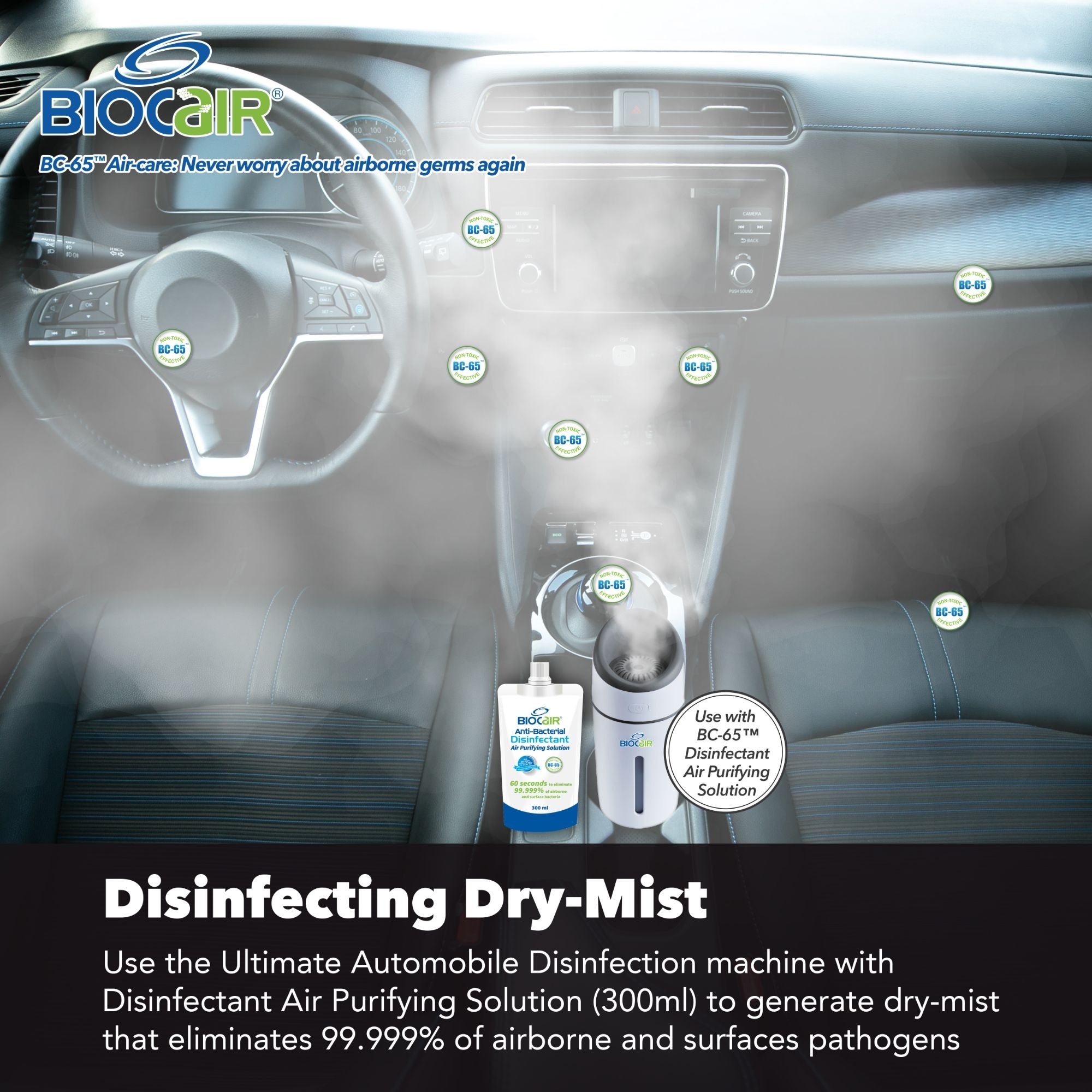 BioCair BC-65 Ultimate Dry-Mist Automobile Disinfecting Machine