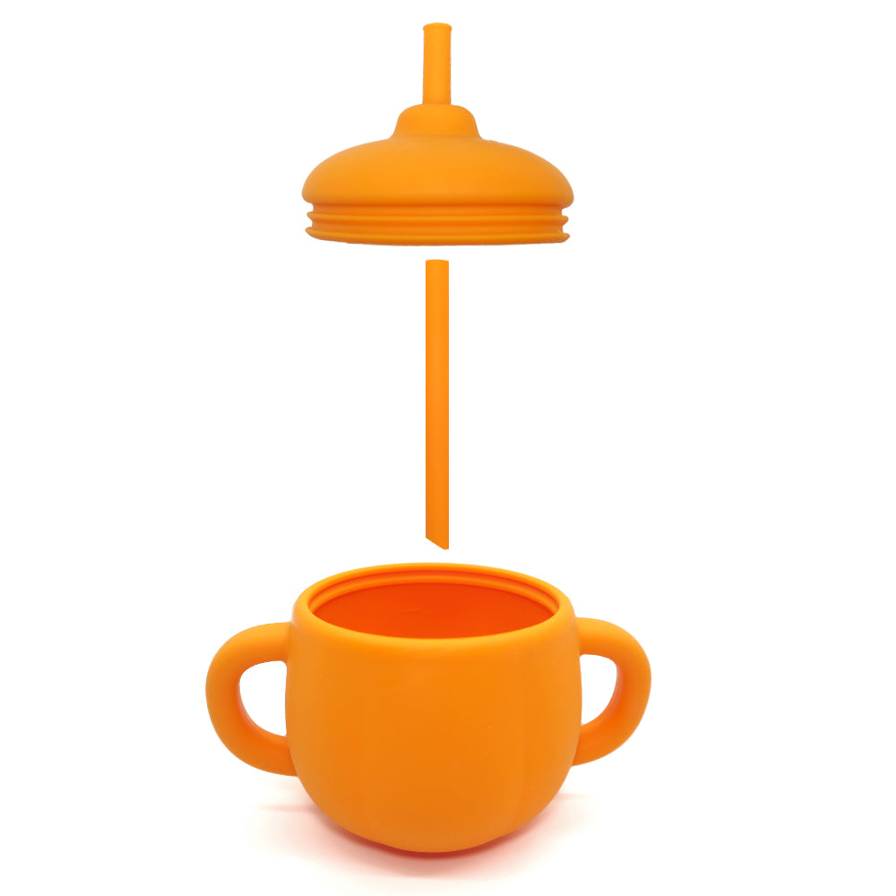 Biomom My First Learning Silicone Straw Cup, 200ml (2 Colors)