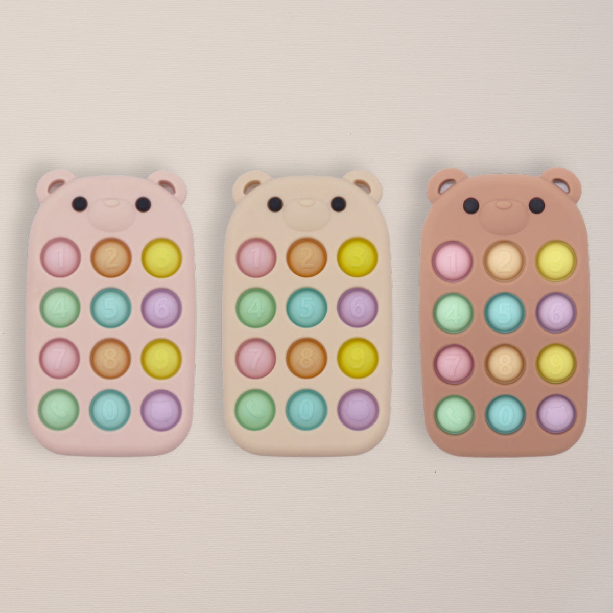 Biomom Pop It Bubble Bear Phone Fidget Toy (3 Colors)