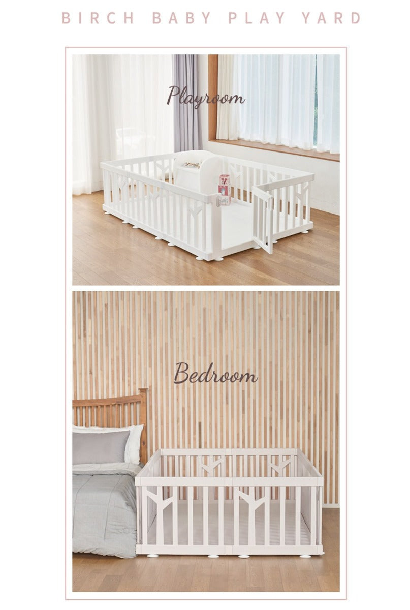 IFAM Birch Baby Play Yard w/ Door Set, 12pcs (207 x 147cm) - White