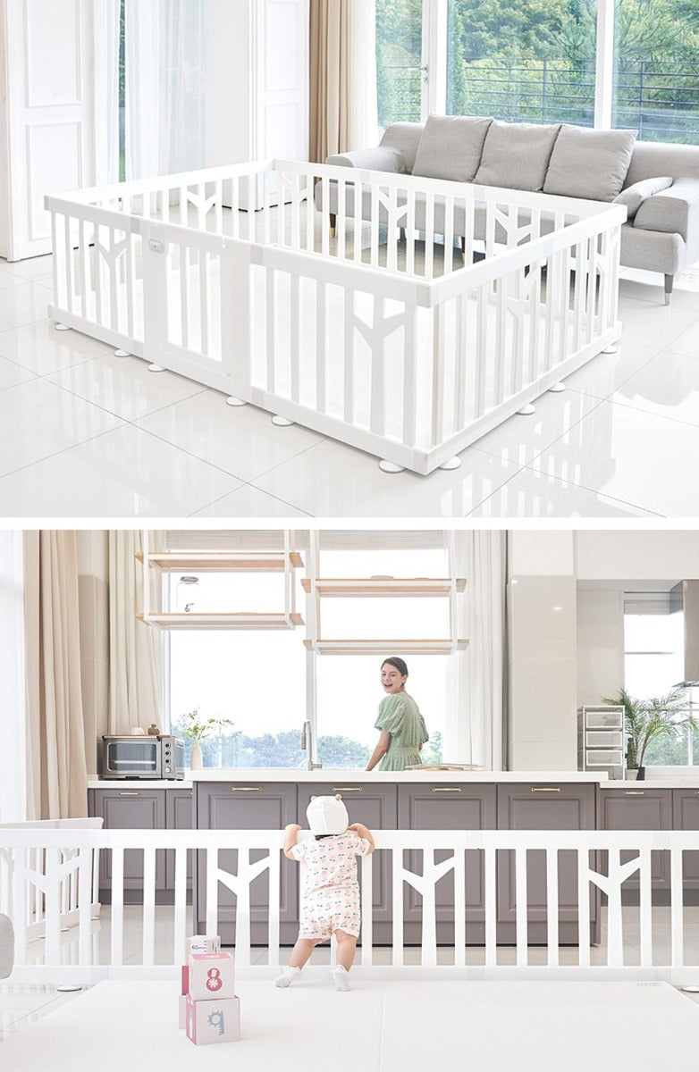 IFAM Birch Baby Play Yard w/ Door Set, 12pcs (207 x 147cm) - White