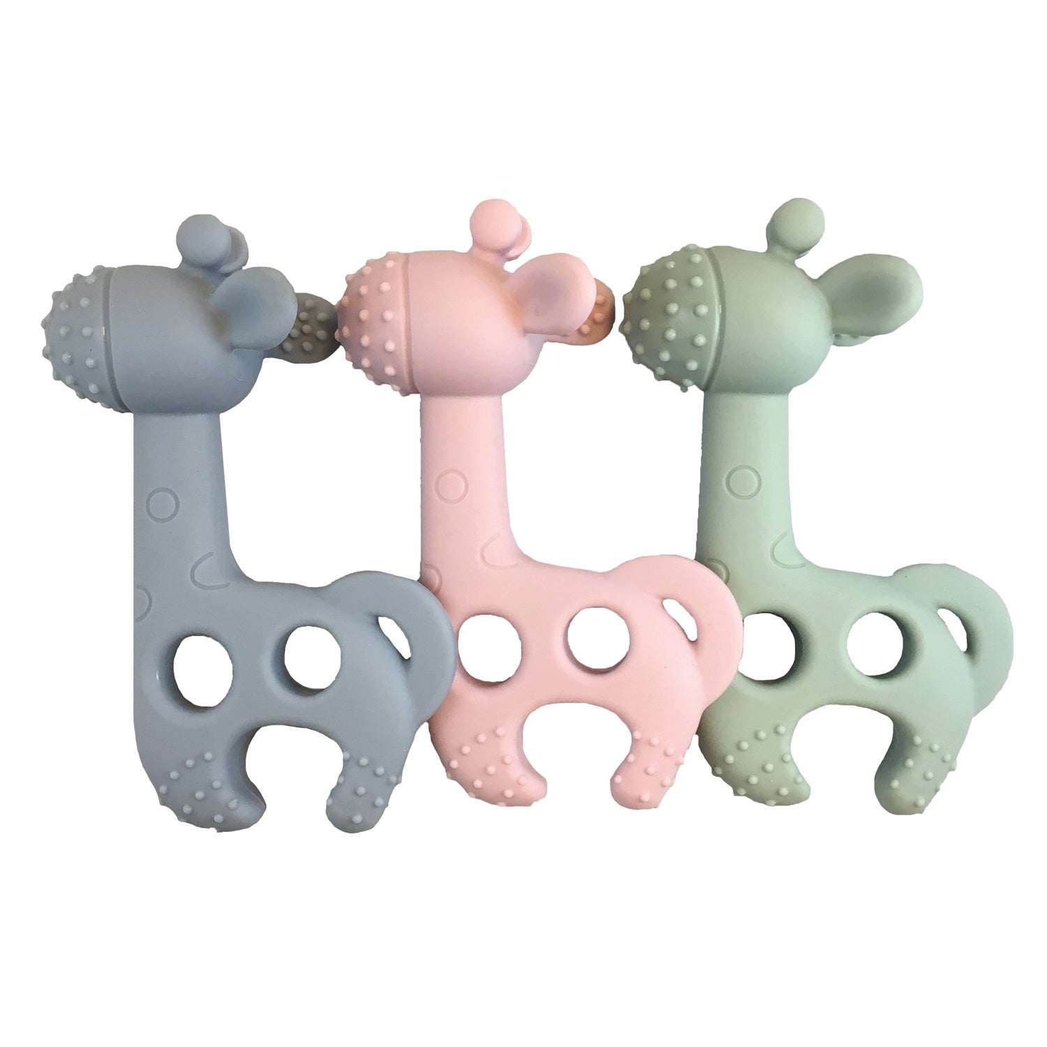 Diaper Champ Bite Me Raff Teether - Blue Grey