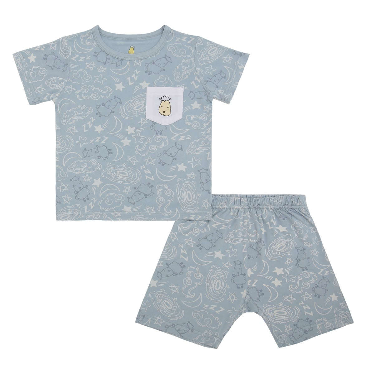 Baa Baa Sheepz Short Sleeve T-Shirt & Shorts - Baa Baa in the Universe Blue (4 Sizes)