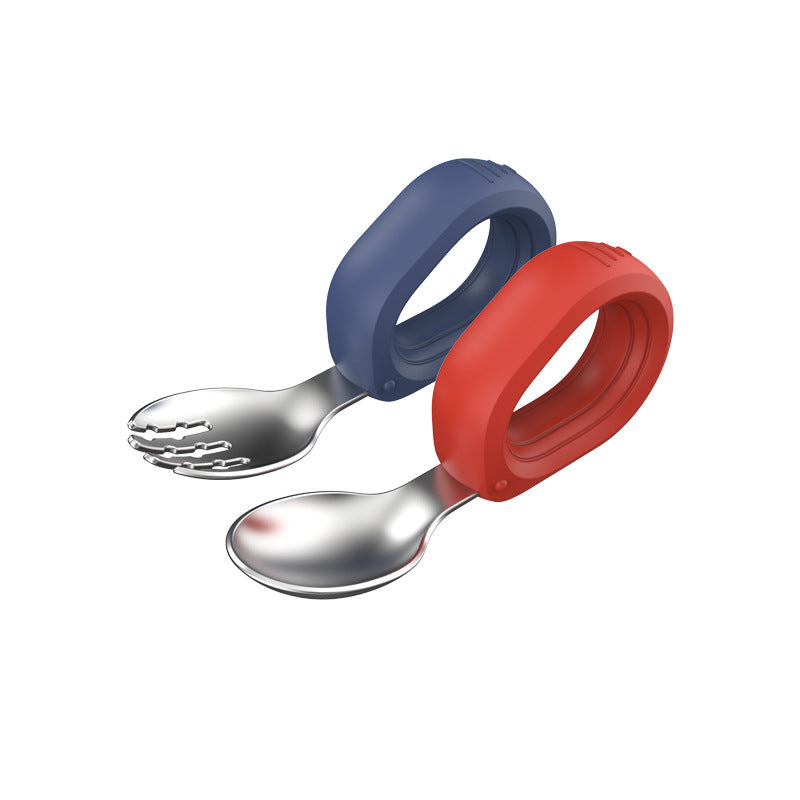Biomom Tiny Grubs Stainless Steel Fork and Spoon Set with Case (2 Colors)