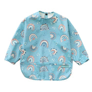 Biomom Baby Smock Bib - Azure Rainbows (2 Sizes)
