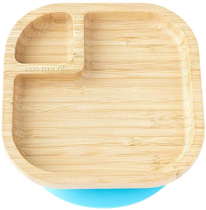 Eco Rascals Square Snack Bamboo Suction Plate (2 Colors)