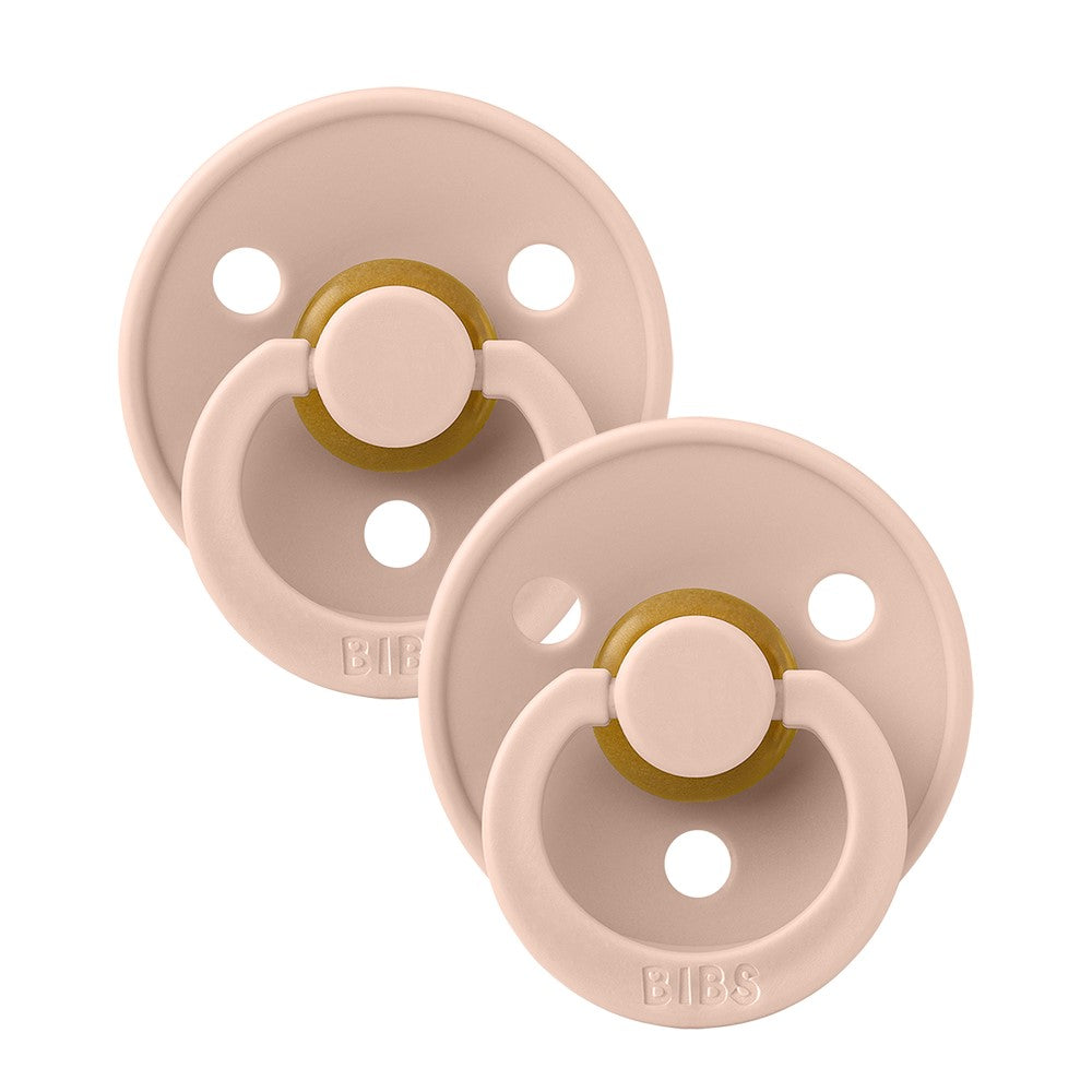 Bibs Round Colour Pacifier (2pk) - Blush - Made in Denmark/EU