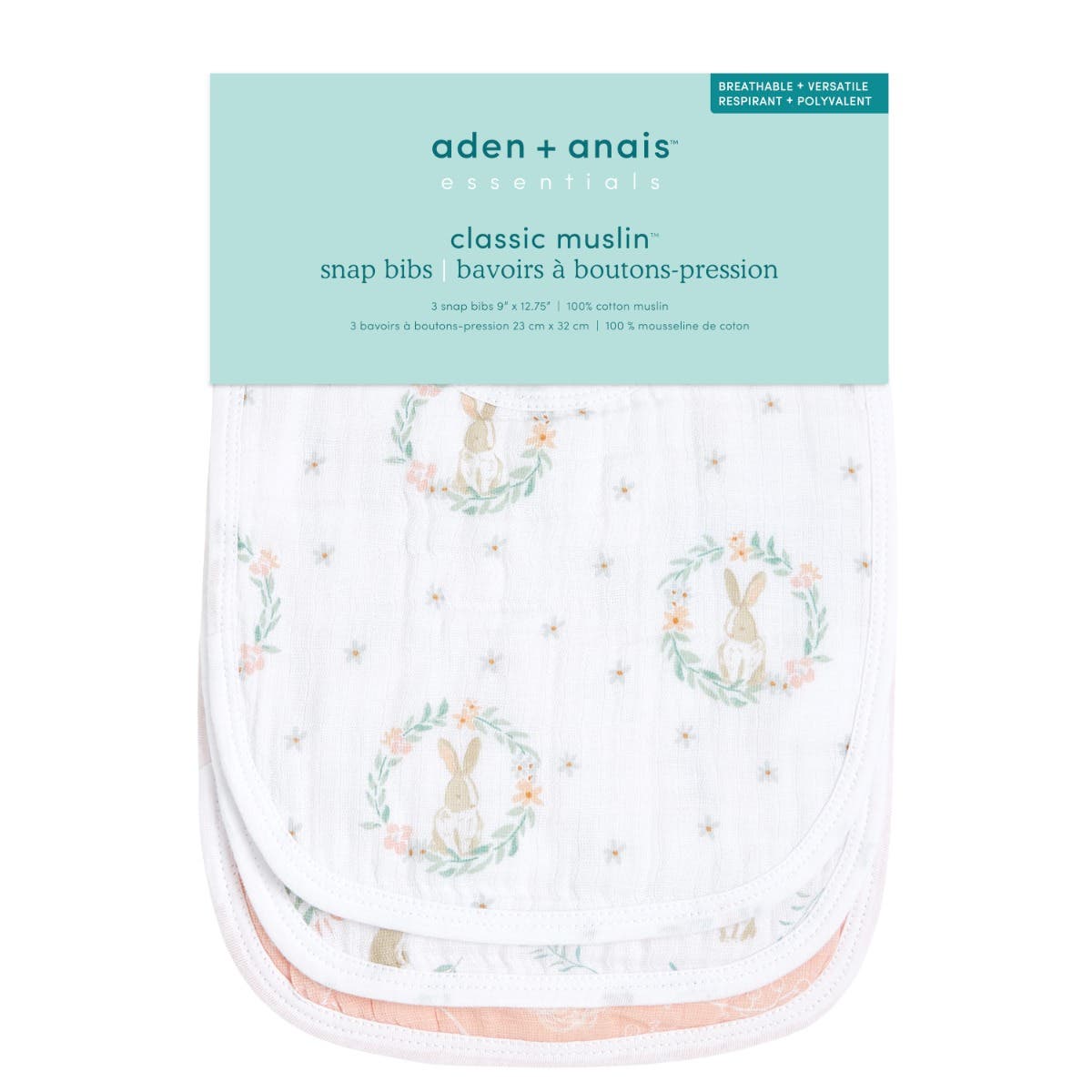 Aden Anais Essentials Snap Bib, 3pk (10 Designs) - Pupsik Singapore