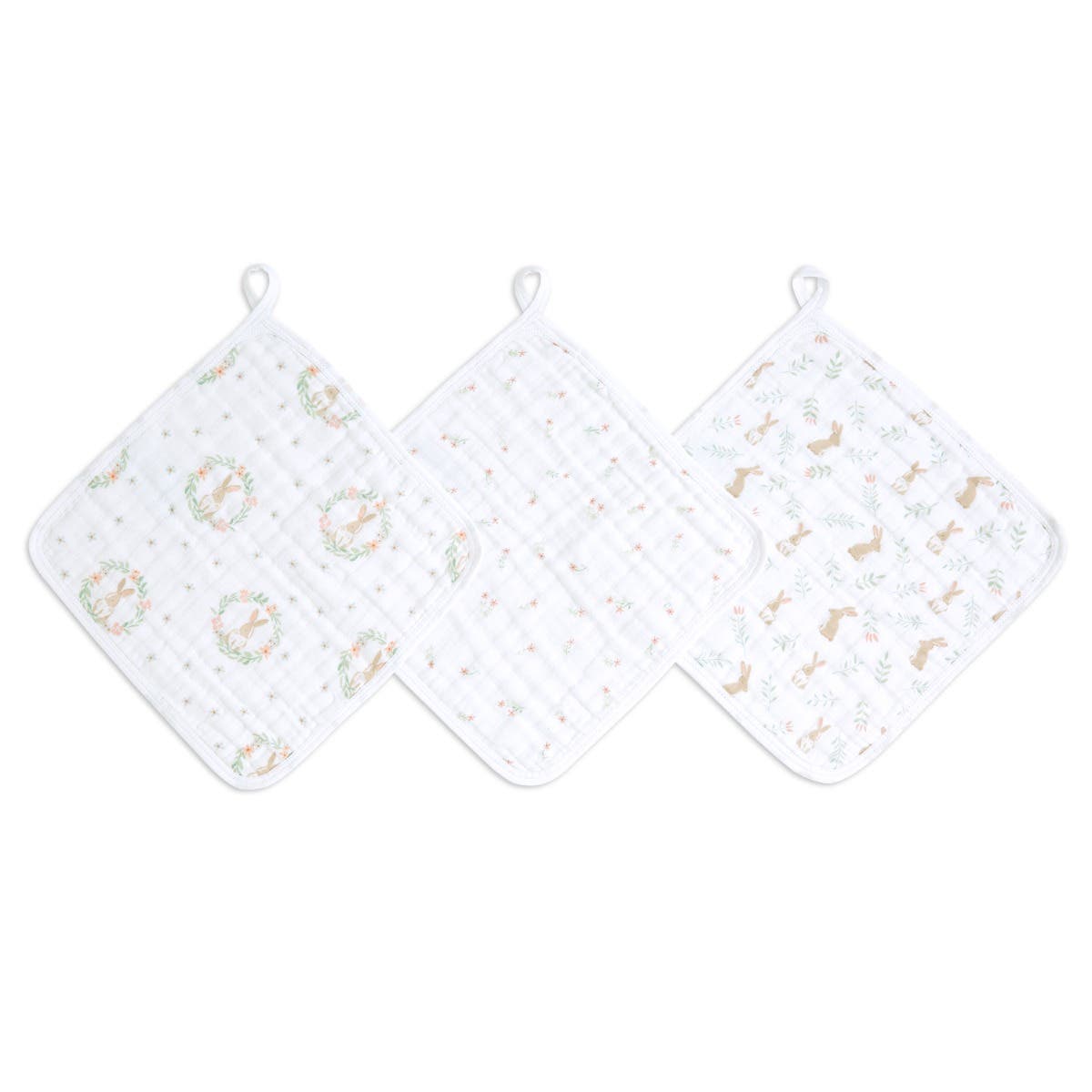 Aden Anais Essentials Cotton Muslin Washcloths, 3pk (7 designs) - Pupsik Singapore