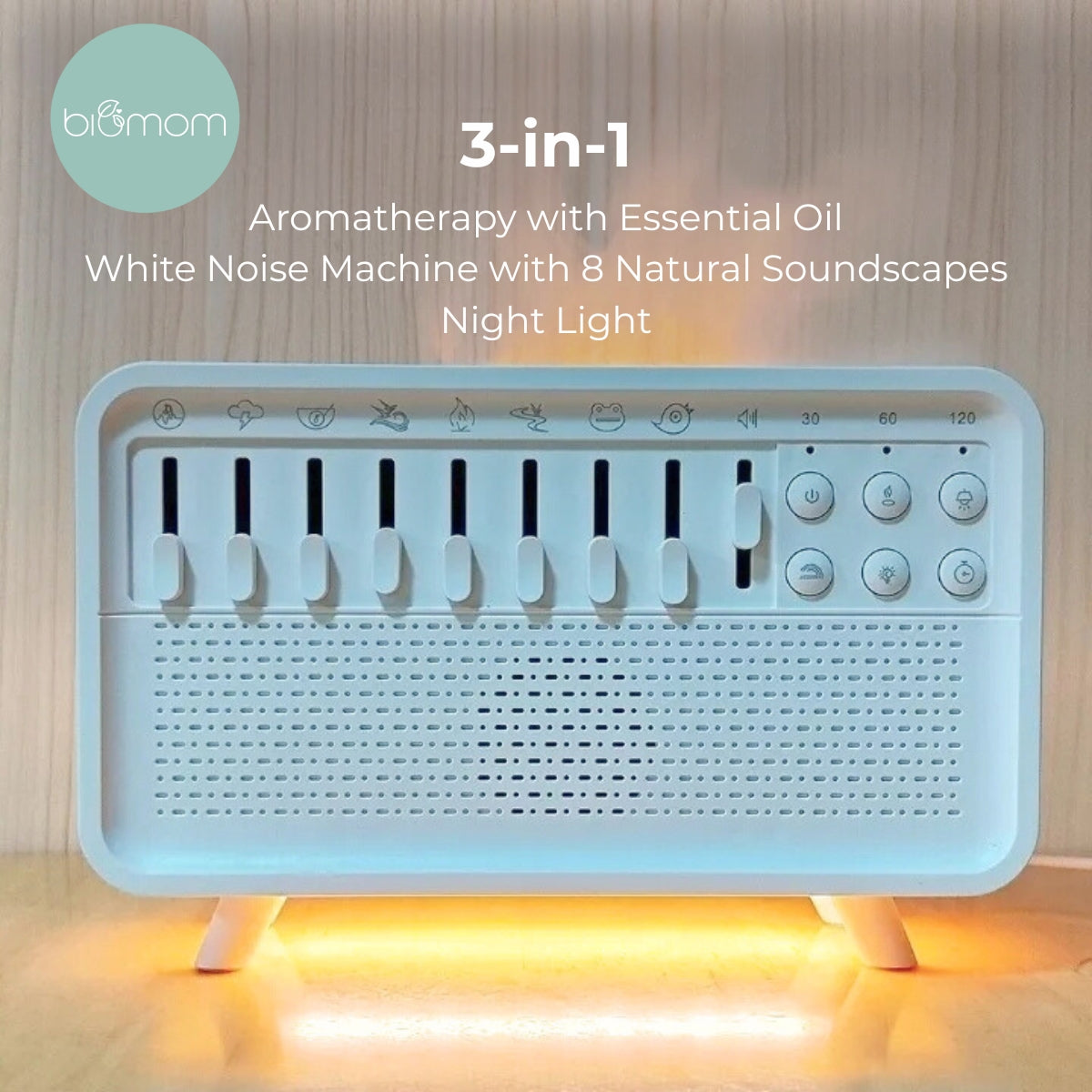 Biomom Aroma & White Noise Sound Diffuser Machine | Sleep Soother