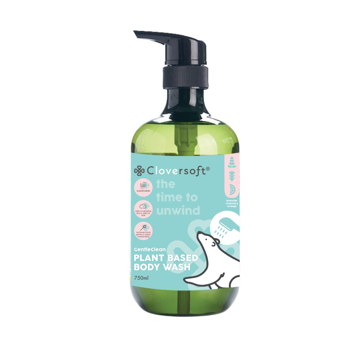 Cloversoft Plant-Based Body Wash, 750ml - Lavender, Rosemary & Orange (Exp 04/27)