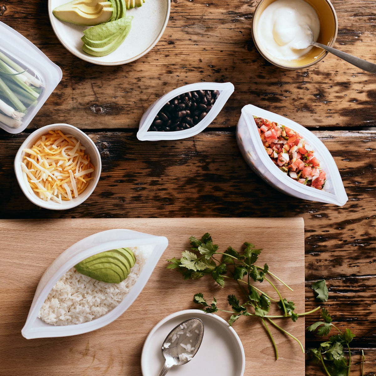 Stasher Reusable Silicone Bowl Bundle (2-Cup & 4-Cup) - Clear