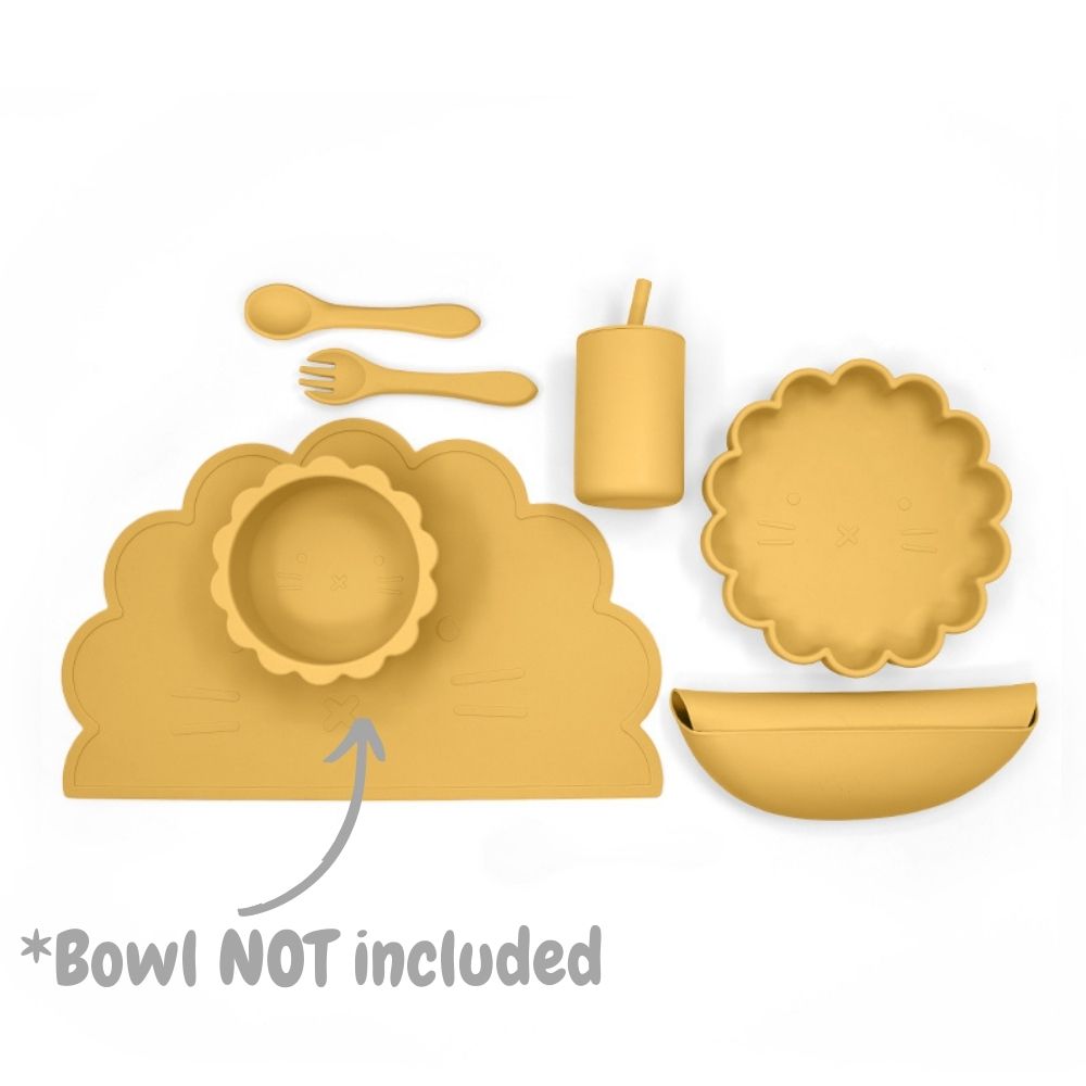 Biomom Silicone Feeding Set, Lion (5 Colors) - Pupsik Singapore