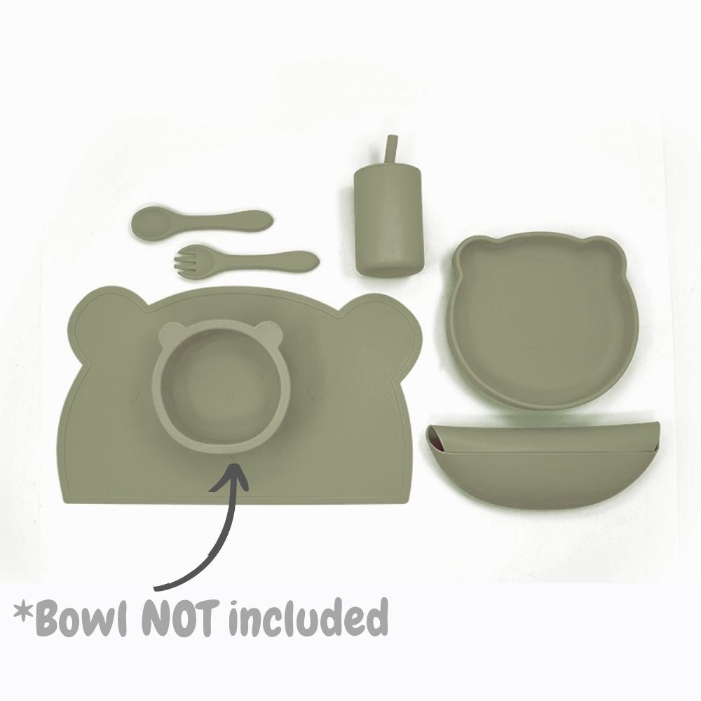 Biomom Silicone Feeding Set, Bear (2 Colors)