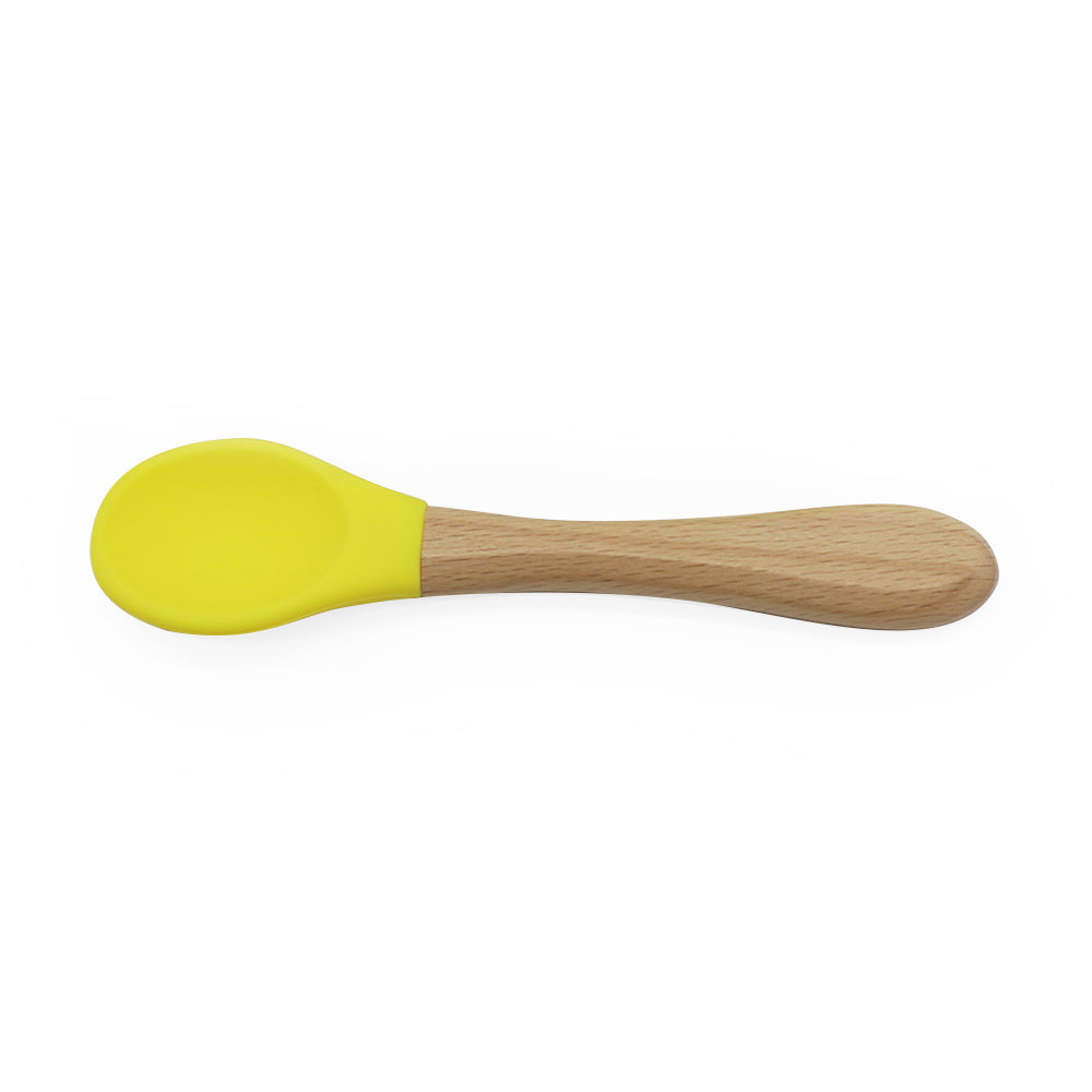 Biomom Wooden Silicone Spoon (12 Colours) - Pupsik Singapore