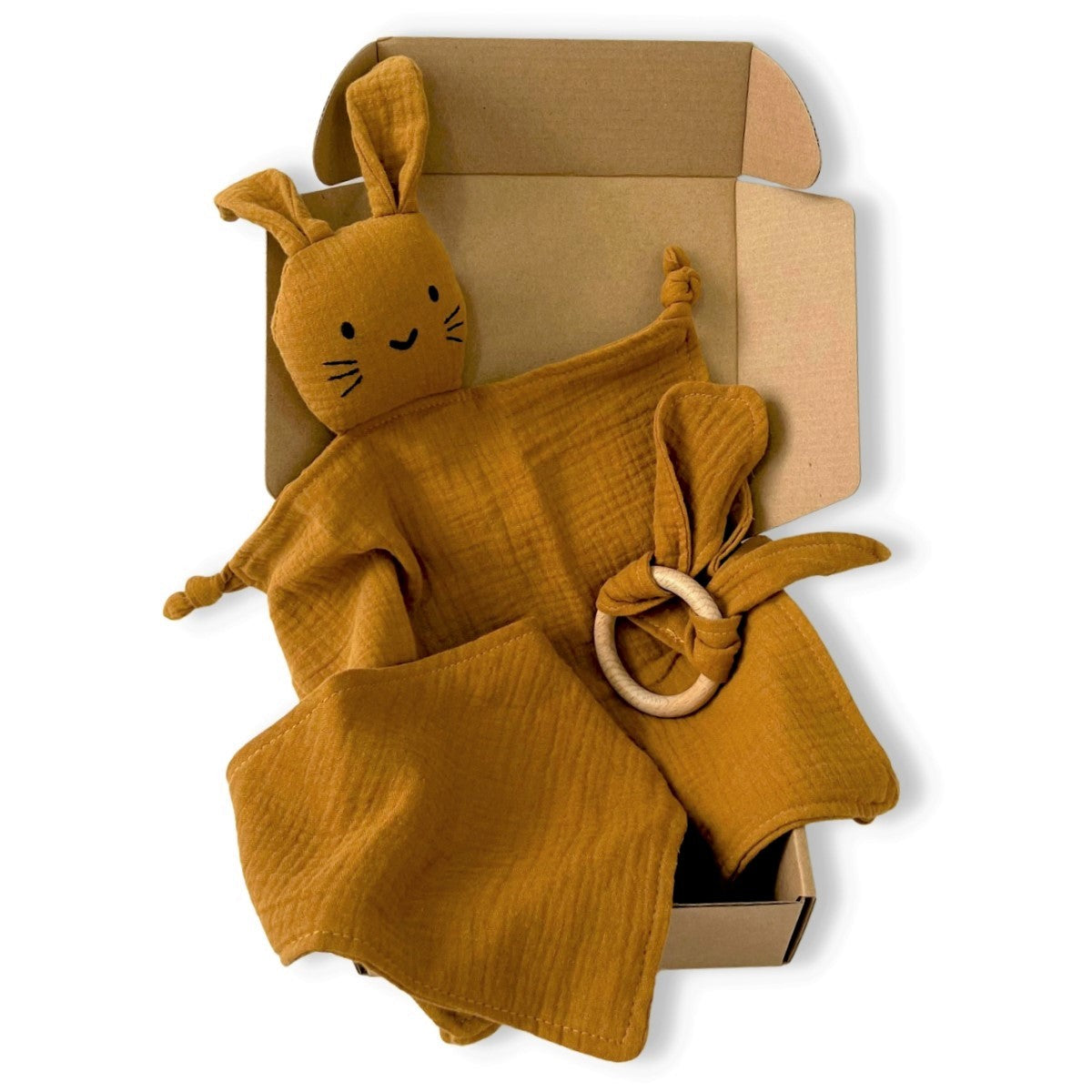 A, Apple Pie Snuggle Bunny Baby Gift Set (5 Colors) - Pupsik Singapore