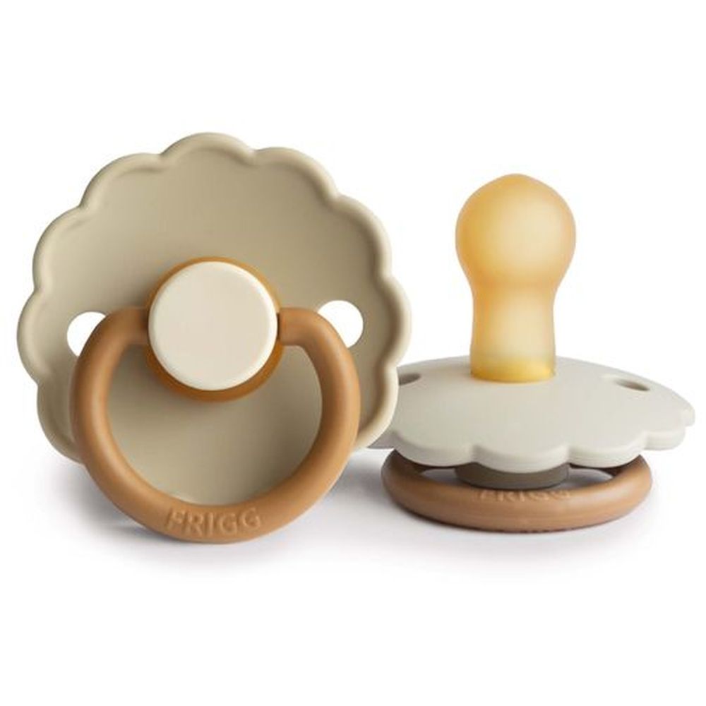 FRIGG Daisy Latex Baby Pacifiers, 1pk – Desert (2 Sizes)