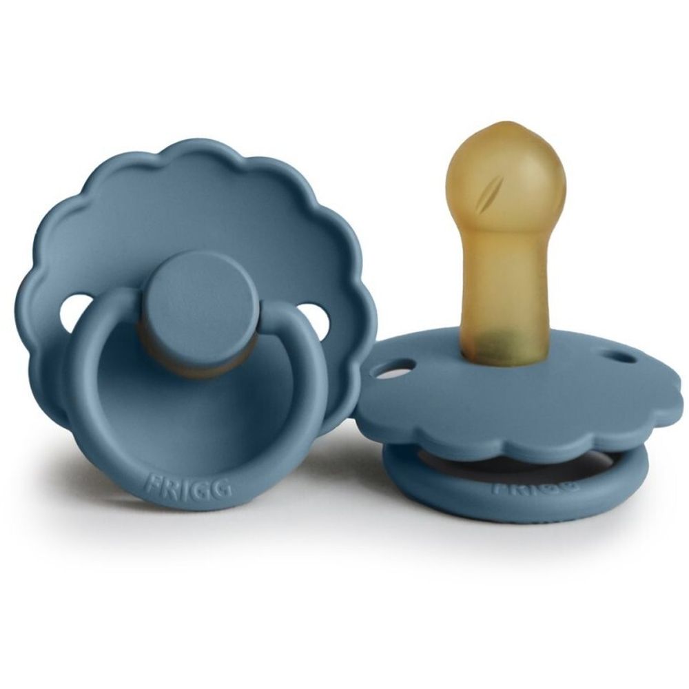 FRIGG Daisy Latex Baby Pacifiers, 1pk – Glacier Blue (2 Sizes)