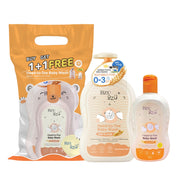 [Bundle] BZU BZU Head to Toe Baby Wash and Shampoo Oat & Milk, 600ml + 200ml (Exp 10/27)